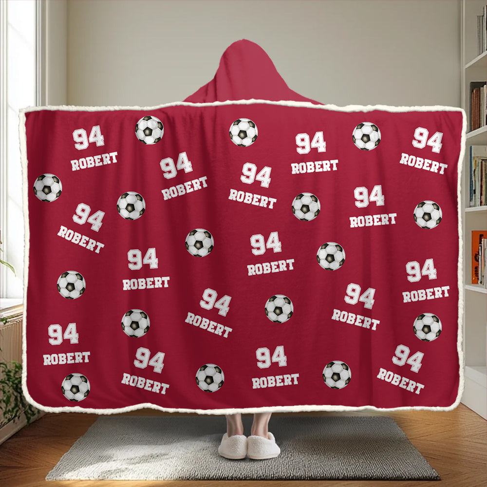 Personalized Soccer Wearable Blanket Hoodie For Sport Lovers, Sport Players Tu20