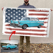 Personalized Truck & Tractor Pulling American Flag, Truck & Tractor Pulling Custom Photo Wall Flag Do99