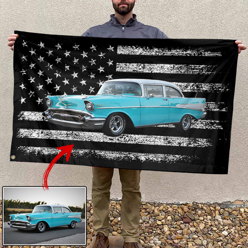 Personalized Truck & Tractor Pulling American Flag, Truck & Tractor Pulling Custom Photo Wall Flag Do99