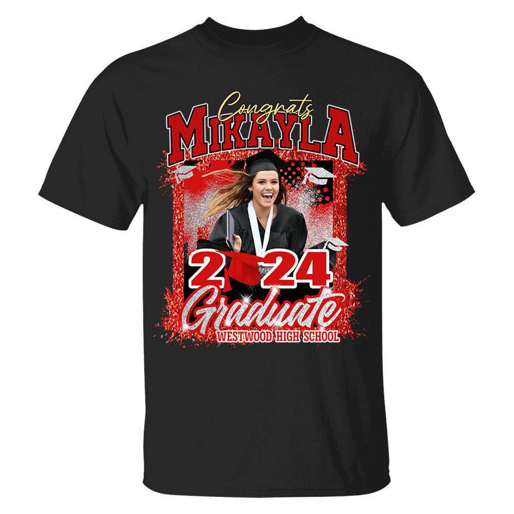 Personalized Graduation Shirts, Custom Photo 2024 Graduation Shirt - M2204