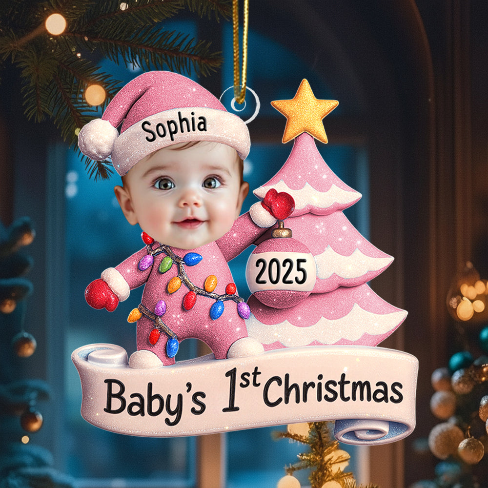 Baby's First Christmas - Personalized Acrylic Photo Ornament Hv01