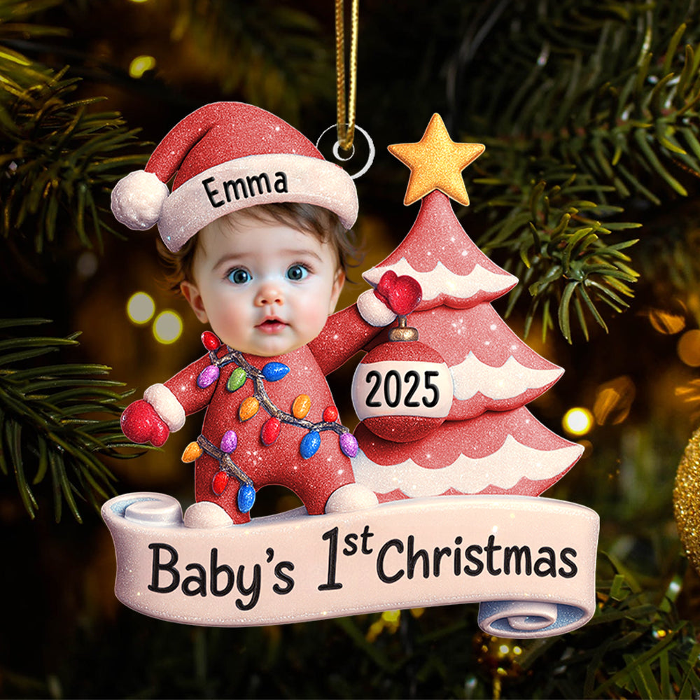 Baby's First Christmas - Personalized Acrylic Photo Ornament Hv01
