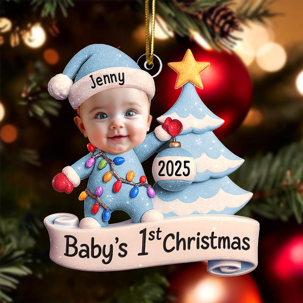 Baby's First Christmas - Personalized Acrylic Photo Ornament Hv01
