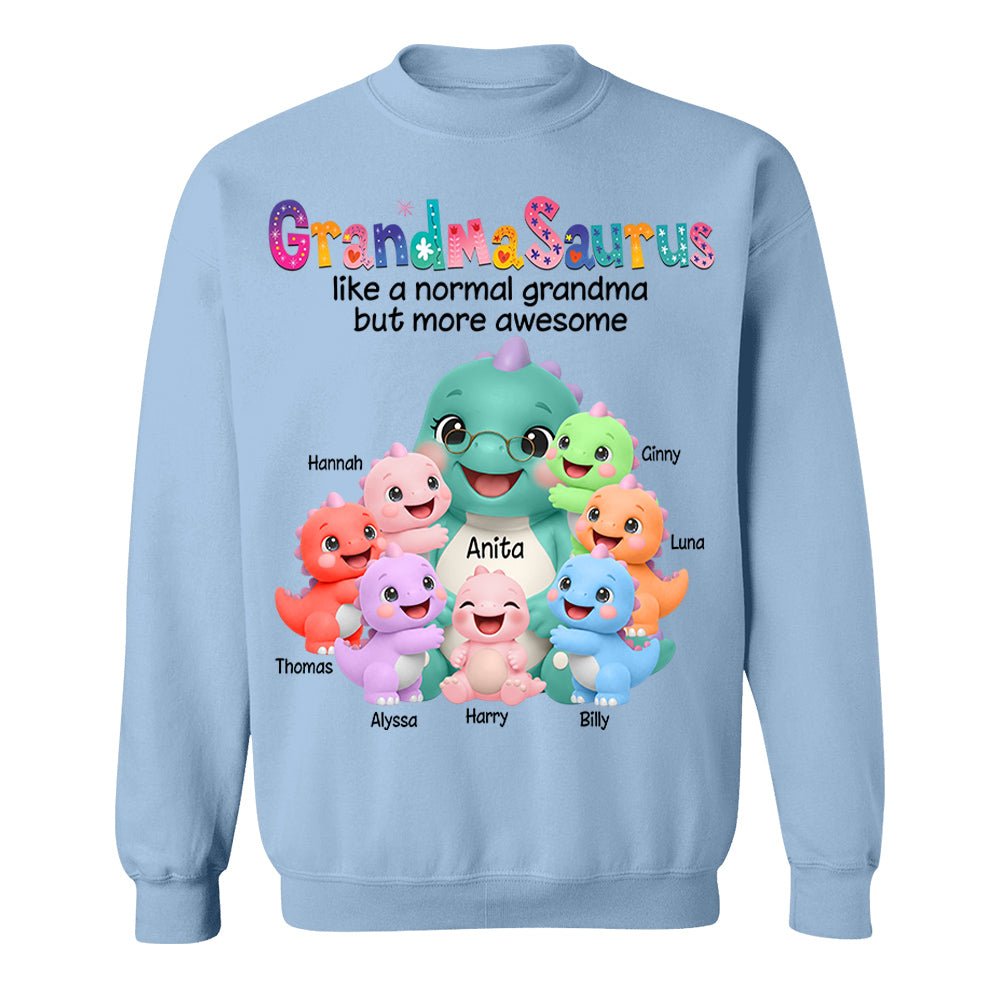 Grandmasaurus Like A Normal Grandma But More Awesome, Grandmasaurus And Grandkids, Custom Shirt Gift For Grandma, Gift for Grandma Tshirt Sweatshirt MI209 Li29