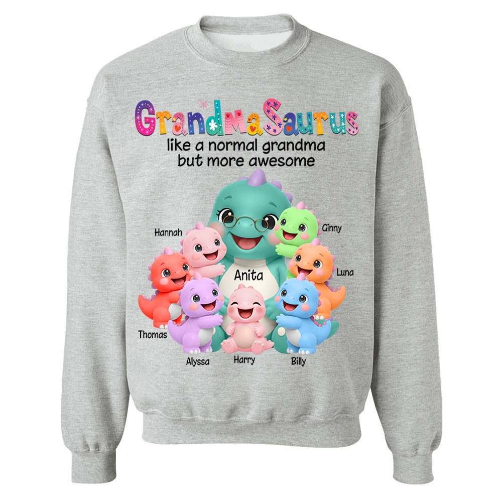 Grandmasaurus Like A Normal Grandma But More Awesome, Grandmasaurus And Grandkids, Custom Shirt Gift For Grandma, Gift for Grandma Tshirt Sweatshirt MI209 Li29