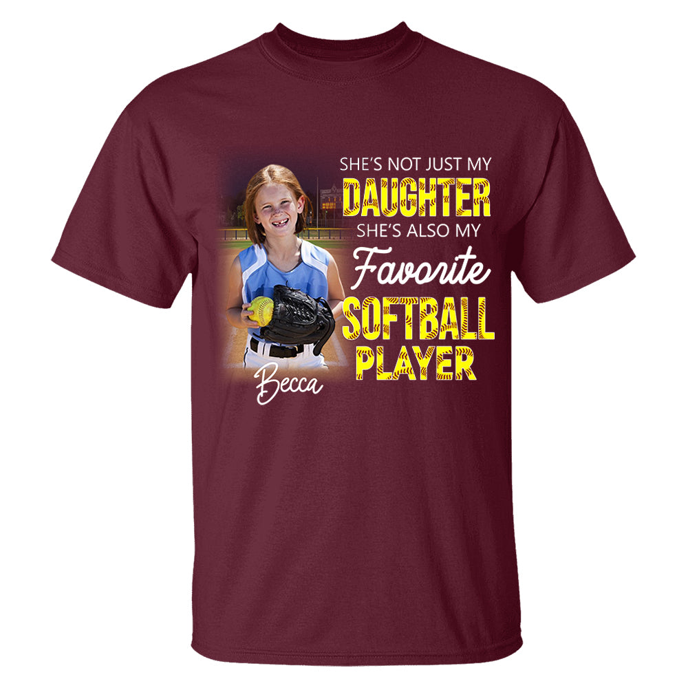 He's Not Just My Grandson He's Favorite Softball Player - Personalized Shirt Tu20