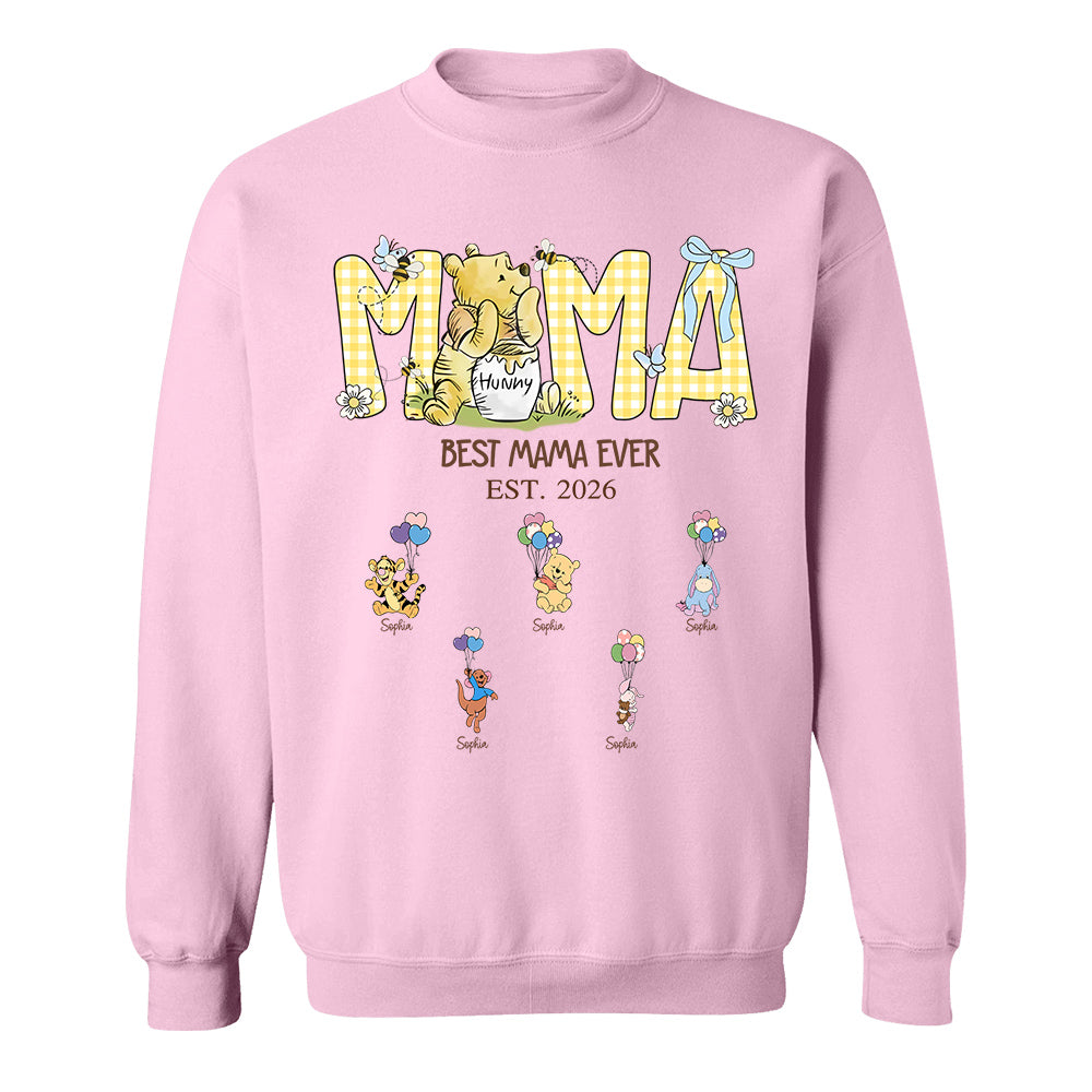 Mama Bear Best Mama Ever, Mama Est with Kids Name, Personalized Shirt Gift For Mom, Grandma, Custom Mother's Day Shirt Sweatshirt MI209