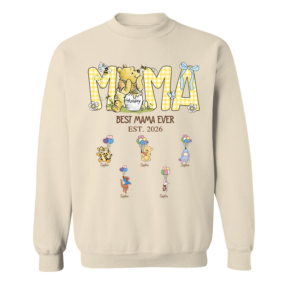 Mama Bear Best Mama Ever, Mama Est with Kids Name, Personalized Shirt Gift For Mom, Grandma, Custom Mother's Day Shirt Sweatshirt MI209