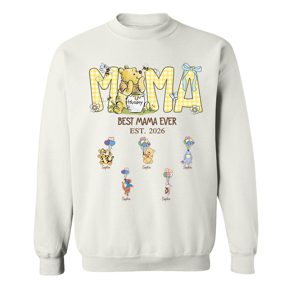 Mama Bear Best Mama Ever, Mama Est with Kids Name, Personalized Shirt Gift For Mom, Grandma, Custom Mother's Day Shirt Sweatshirt MI209