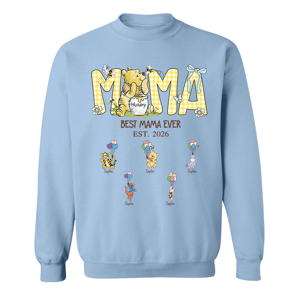 Mama Bear Best Mama Ever, Mama Est with Kids Name, Personalized Shirt Gift For Mom, Grandma, Custom Mother's Day Shirt Sweatshirt MI209