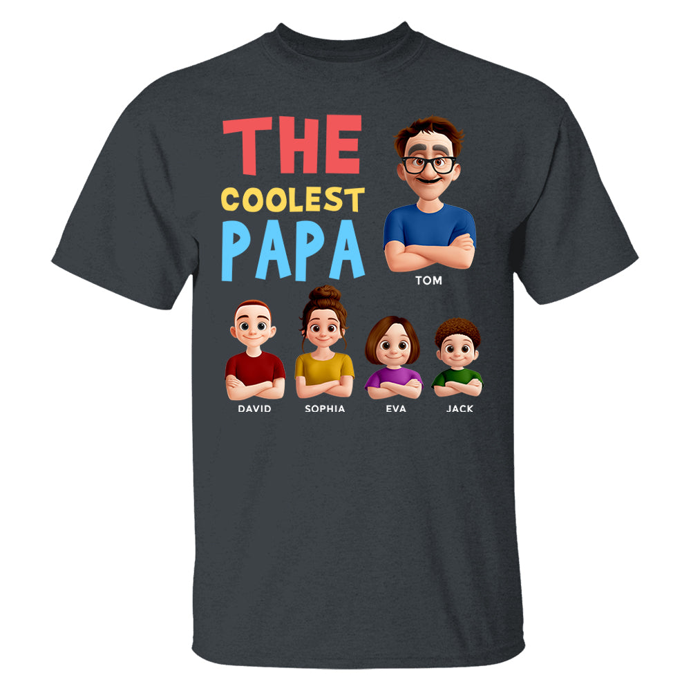The Coolest Pop - Personalized Funny Shirt For Dad Grandpa NA04 PT99