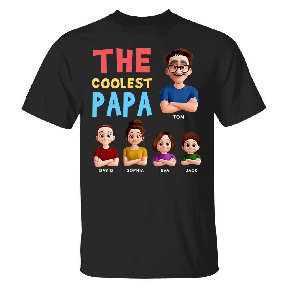 The Coolest Pop - Personalized Funny Shirt For Dad Grandpa NA04 PT99