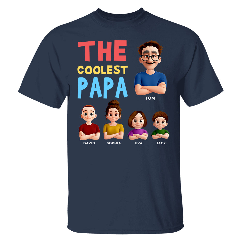 The Coolest Pop - Personalized Funny Shirt For Dad Grandpa NA04 PT99