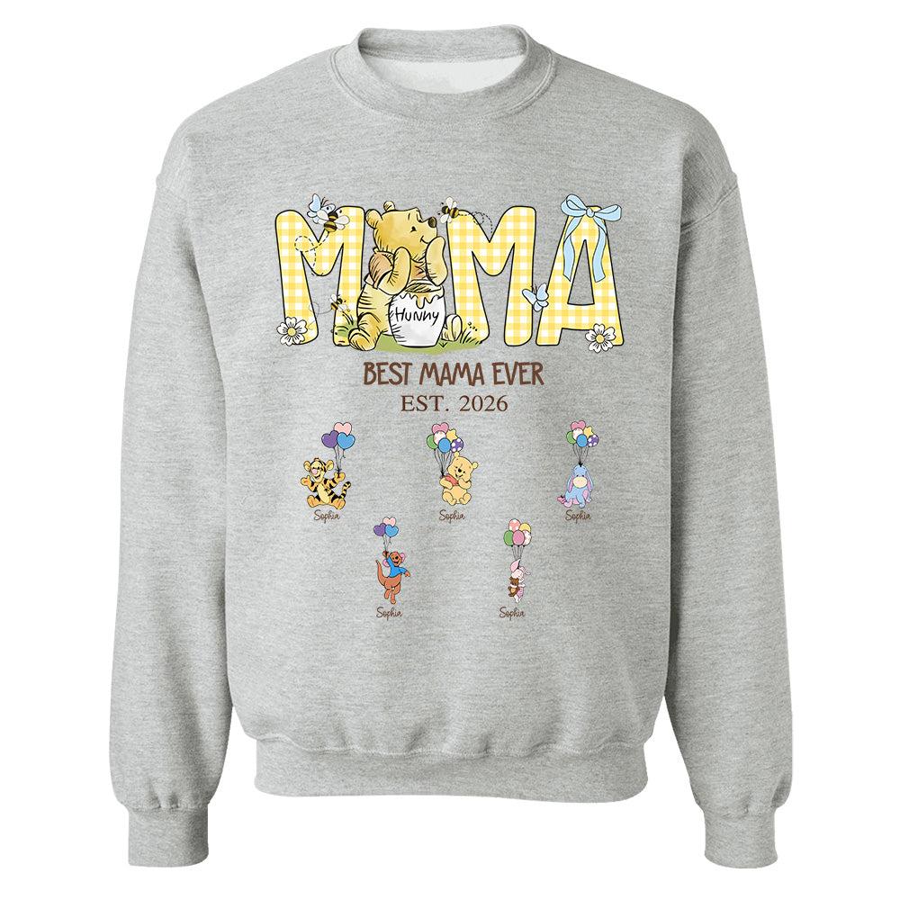 Mama Bear Best Mama Ever, Mama Est with Kids Name, Personalized Shirt Gift For Mom, Grandma, Custom Mother's Day Shirt Sweatshirt MI209