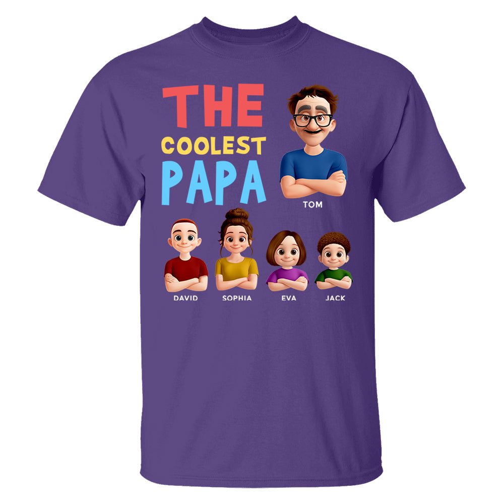 The Coolest Pop - Personalized Funny Shirt For Dad Grandpa NA04 PT99