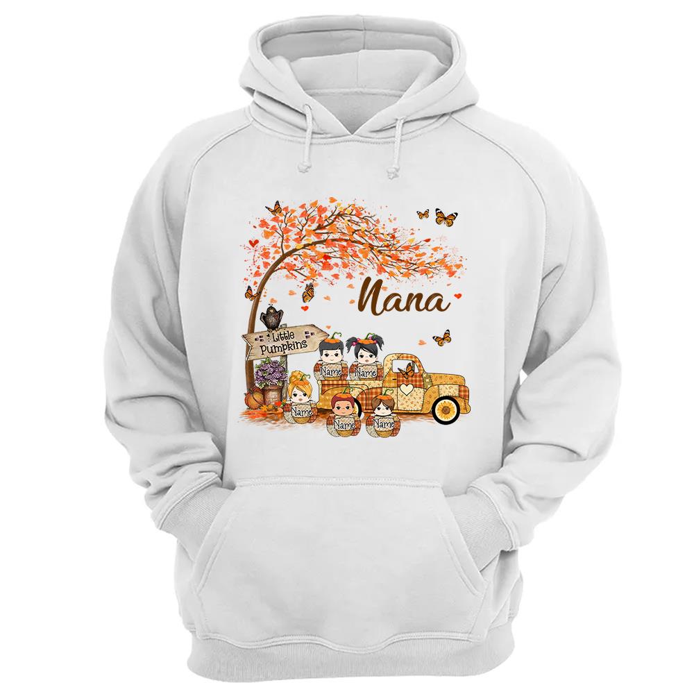 Autumn Grandma's Little Pumpkin Shirt - Personalized Shirt Family NA04 Nh00