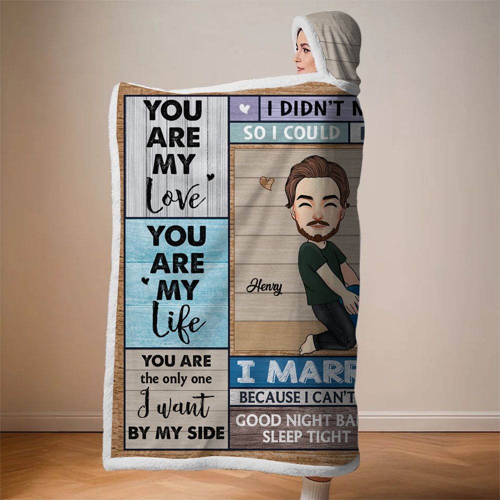 Kissing Couple Love Made Us Forever Together - Personalized Wearable Hooded Blanket Pa00