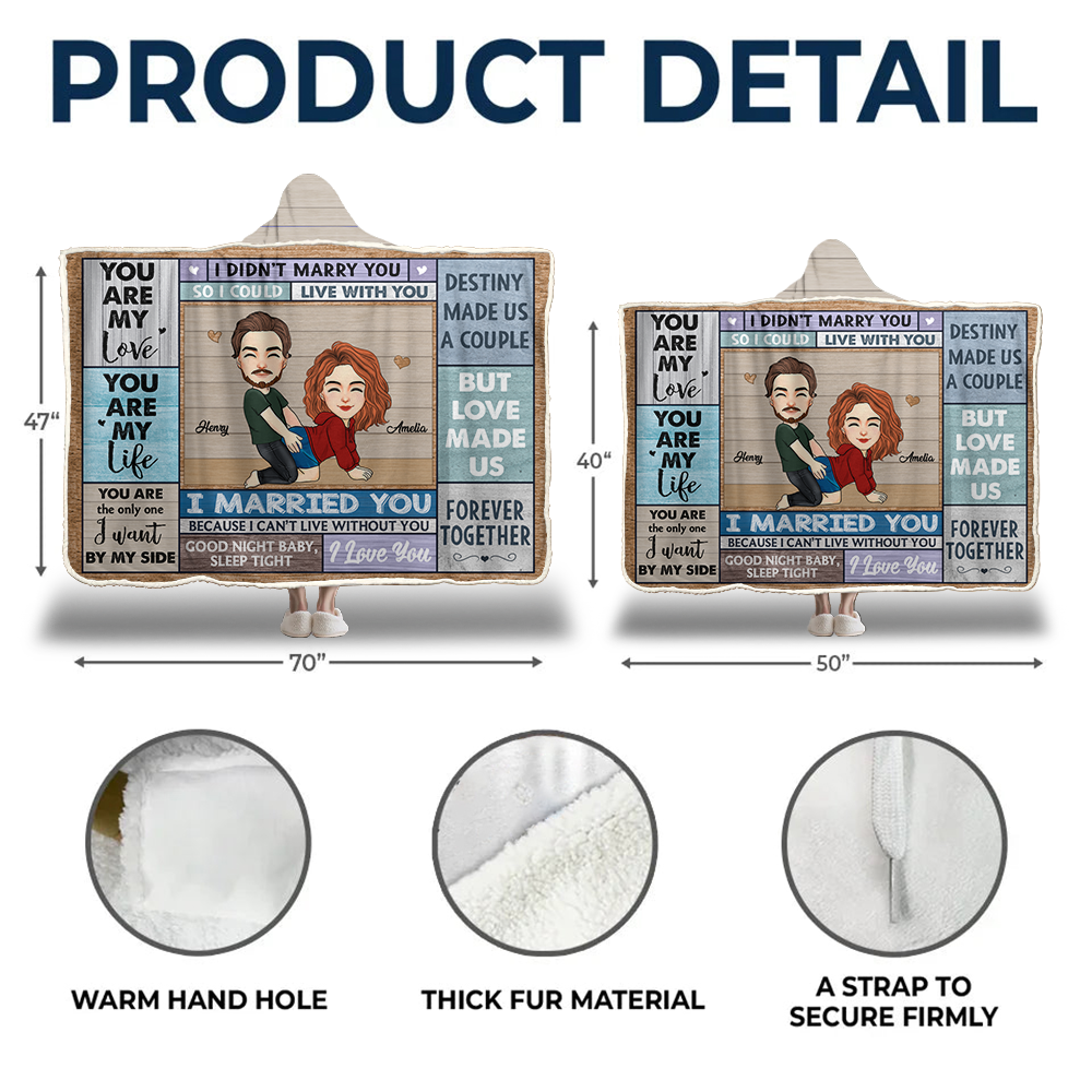 Kissing Couple Love Made Us Forever Together - Personalized Wearable Hooded Blanket Pa00