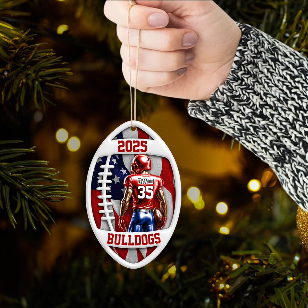 American Football Player Ornament - Personalized Gifts For Players Vrs2 A2110 Hv01