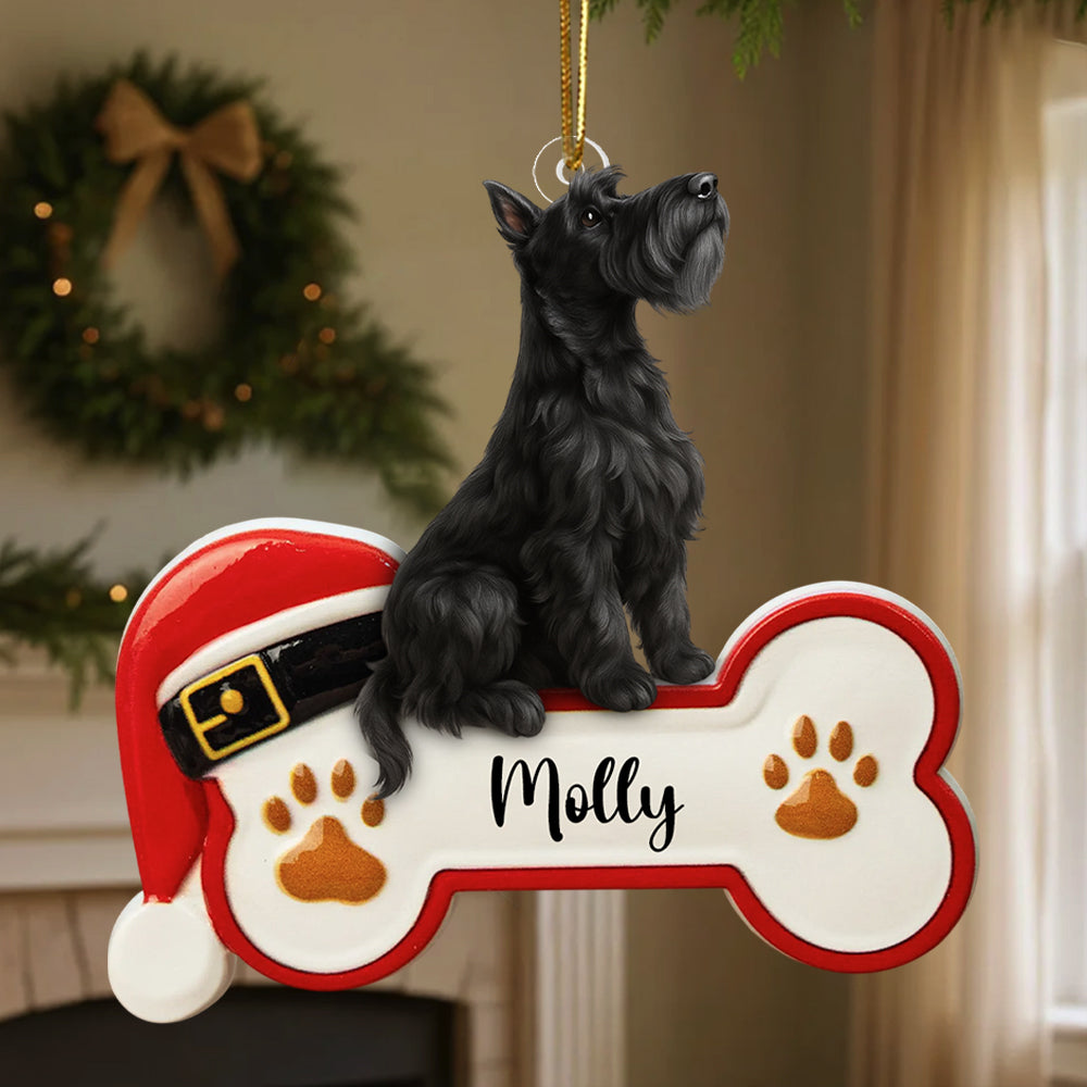Personalized Dog/ Cat Sit On The Moon Two Sided Ornament For Dog Lovers Hv01