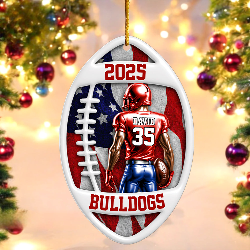 American Football Player Ornament - Personalized Gifts For Players Vrs2 A2110 Hv01