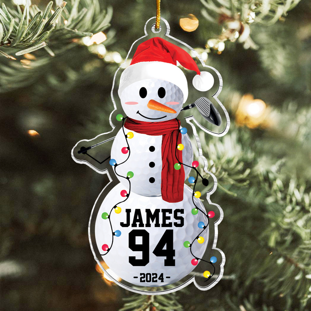 Golf Snowman - Gifts For Players, Team, Boys - Personalized Acrylic Ornament Tu20