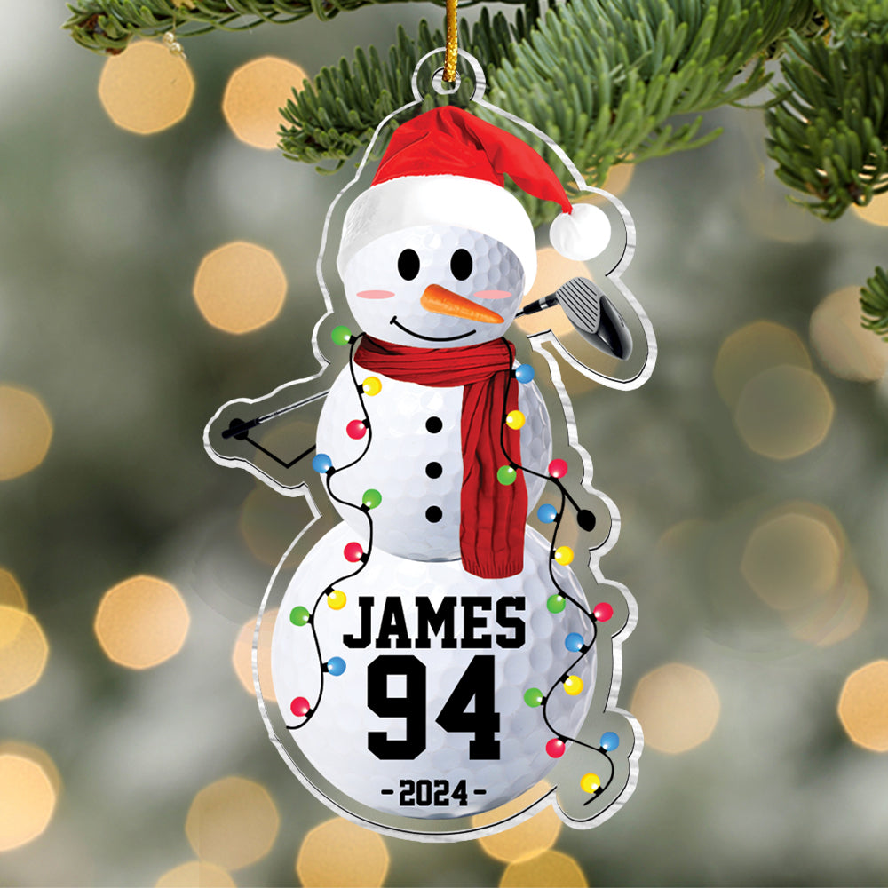Golf Snowman - Gifts For Players, Team, Boys - Personalized Acrylic Ornament Tu20