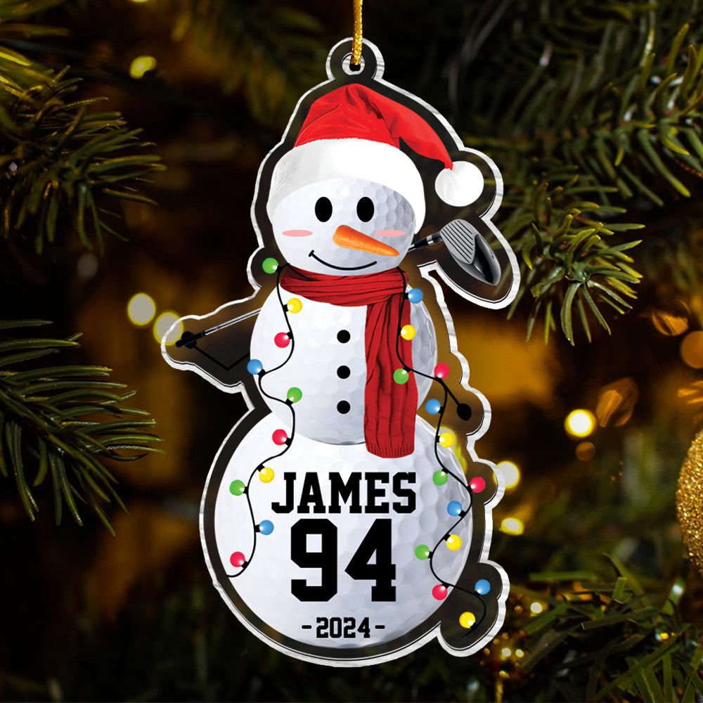 Golf Snowman - Gifts For Players, Team, Boys - Personalized Acrylic Ornament Tu20