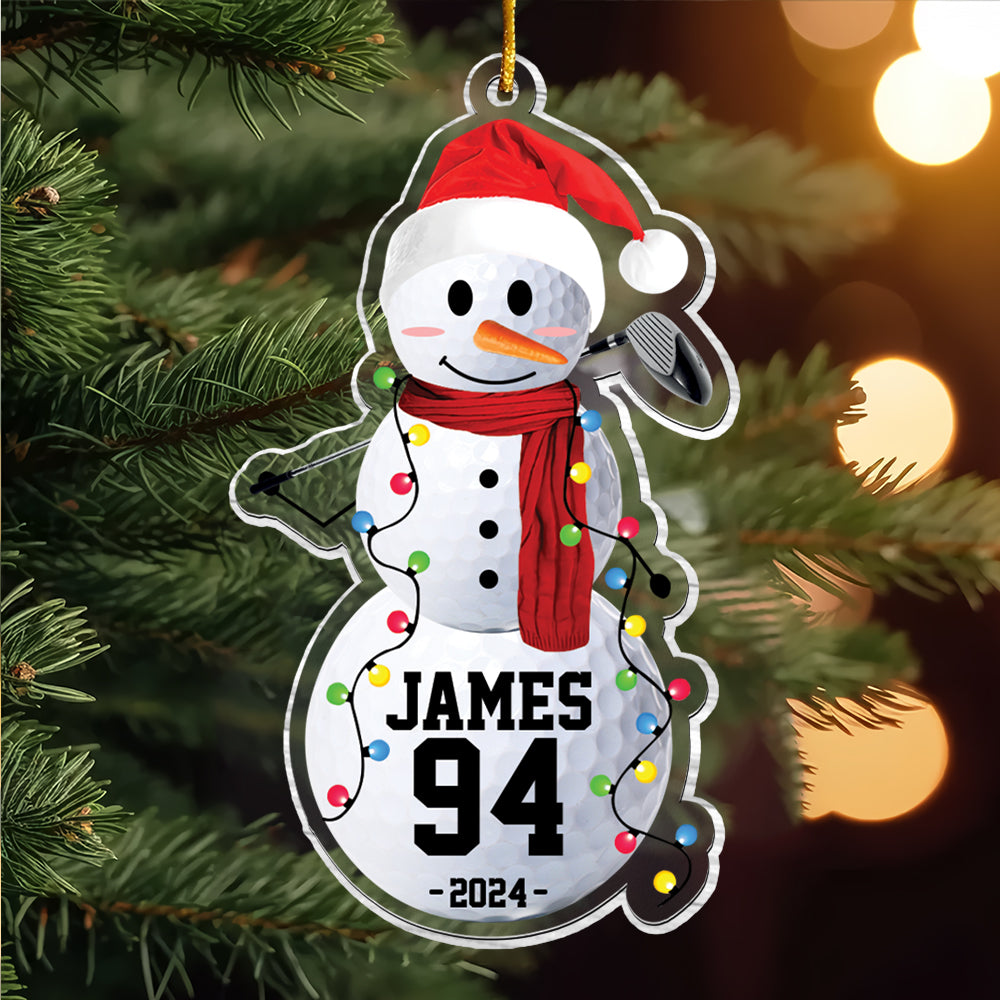 Golf Snowman - Gifts For Players, Team, Boys - Personalized Acrylic Ornament Tu20
