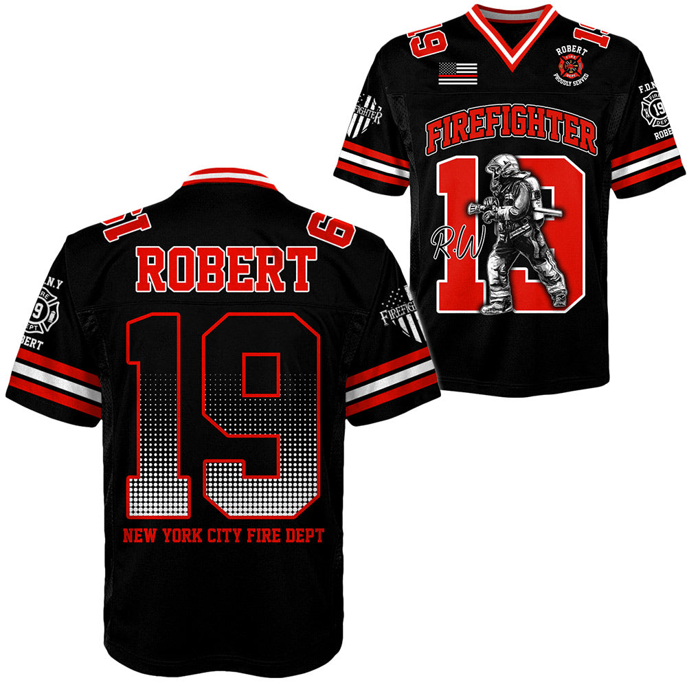 Firefighter Football Jersey Fireman Custom Fire Dept Gift For Firefighters T1807 Do99