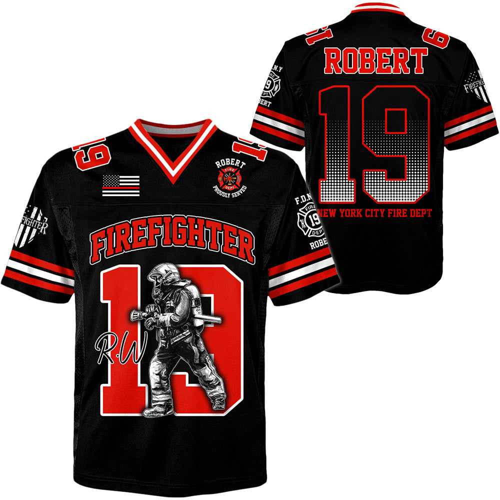 Firefighter Football Jersey Fireman Custom Fire Dept Gift For Firefighters T1807 Do99