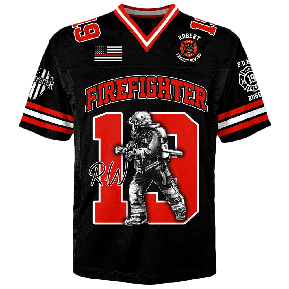 Firefighter Football Jersey Fireman Custom Fire Dept Gift For Firefighters T1807 Do99