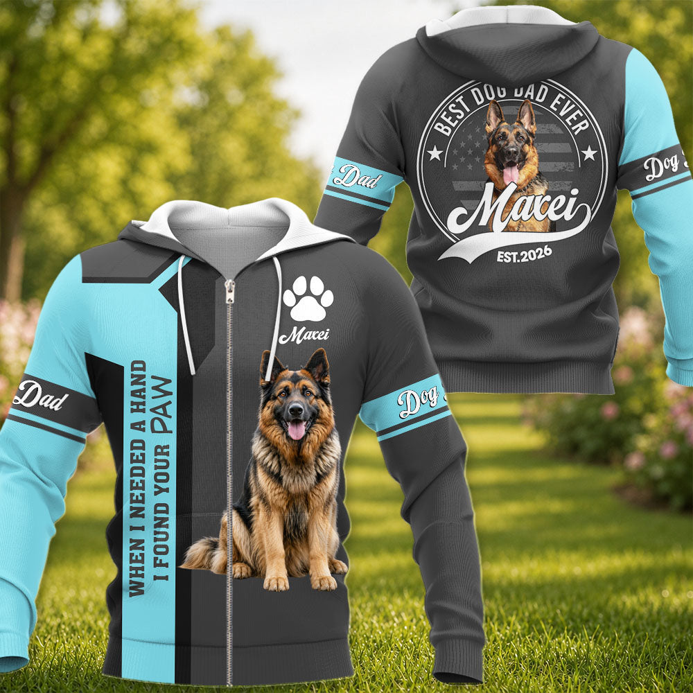 When Needed A Hand I Found Your Paw - Best Dog Dad Ever - Personalized Shirt - Custom Photo Gift For Dog Lovers T1807 Pt99