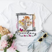 Artistic Checkered Wildflowers As A Gift For Grandma And Kids Shirt For Grandma & Mom - Mother's Day Gift - Birthday Gift For Her
