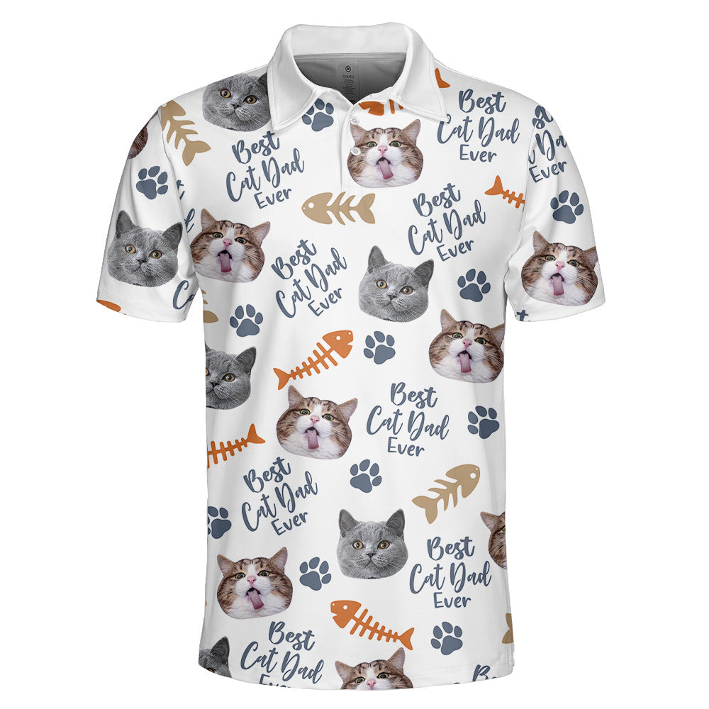 Customized Best Cat Dad Ever Polo Shirt: Perfect Father's Day Gift for Cat Lovers