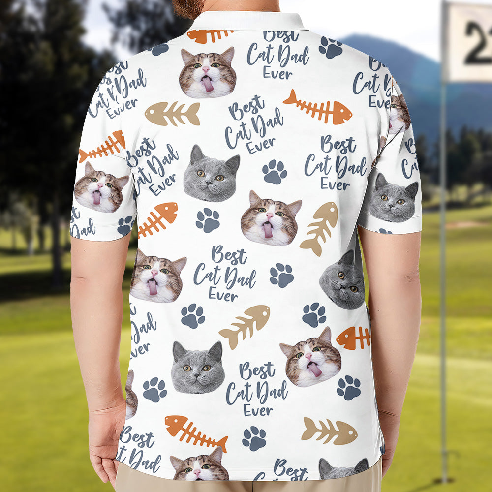 Customized Best Cat Dad Ever Polo Shirt: Perfect Father's Day Gift for Cat Lovers