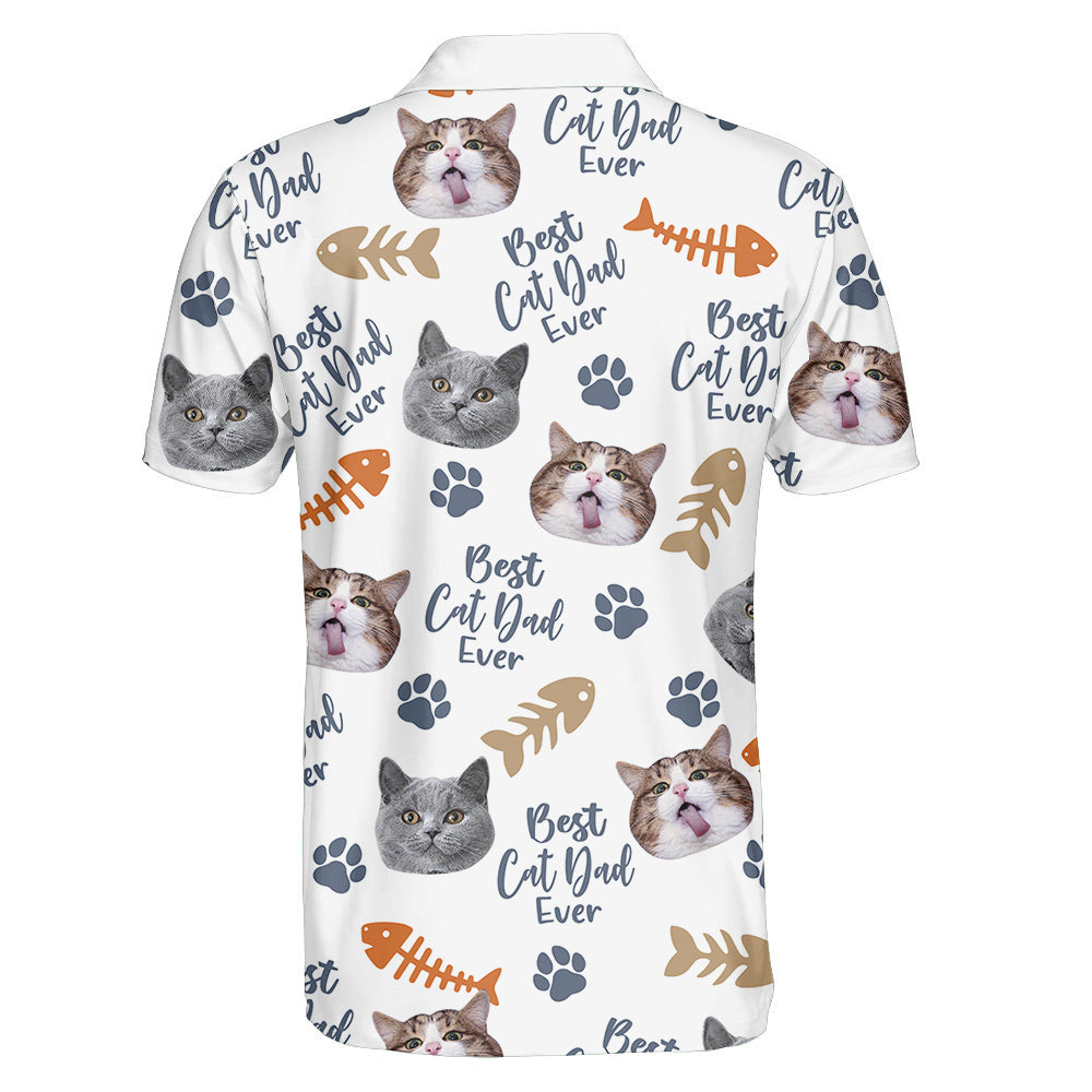 Customized Best Cat Dad Ever Polo Shirt: Perfect Father's Day Gift for Cat Lovers
