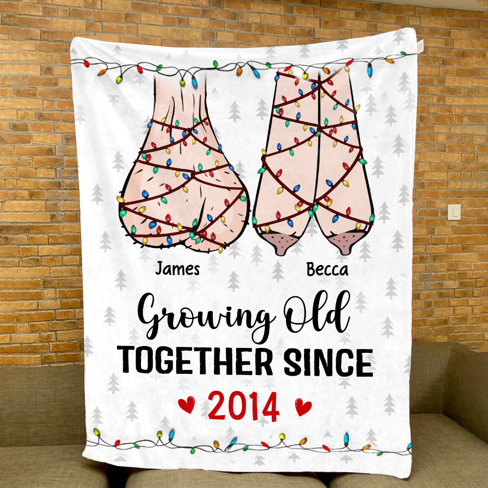 Growing Old Together - Couple Personalized Custom 3D Inflated Effect Printed Blanket - Christmas Gift For Husband Wife, Anniversary Tu20