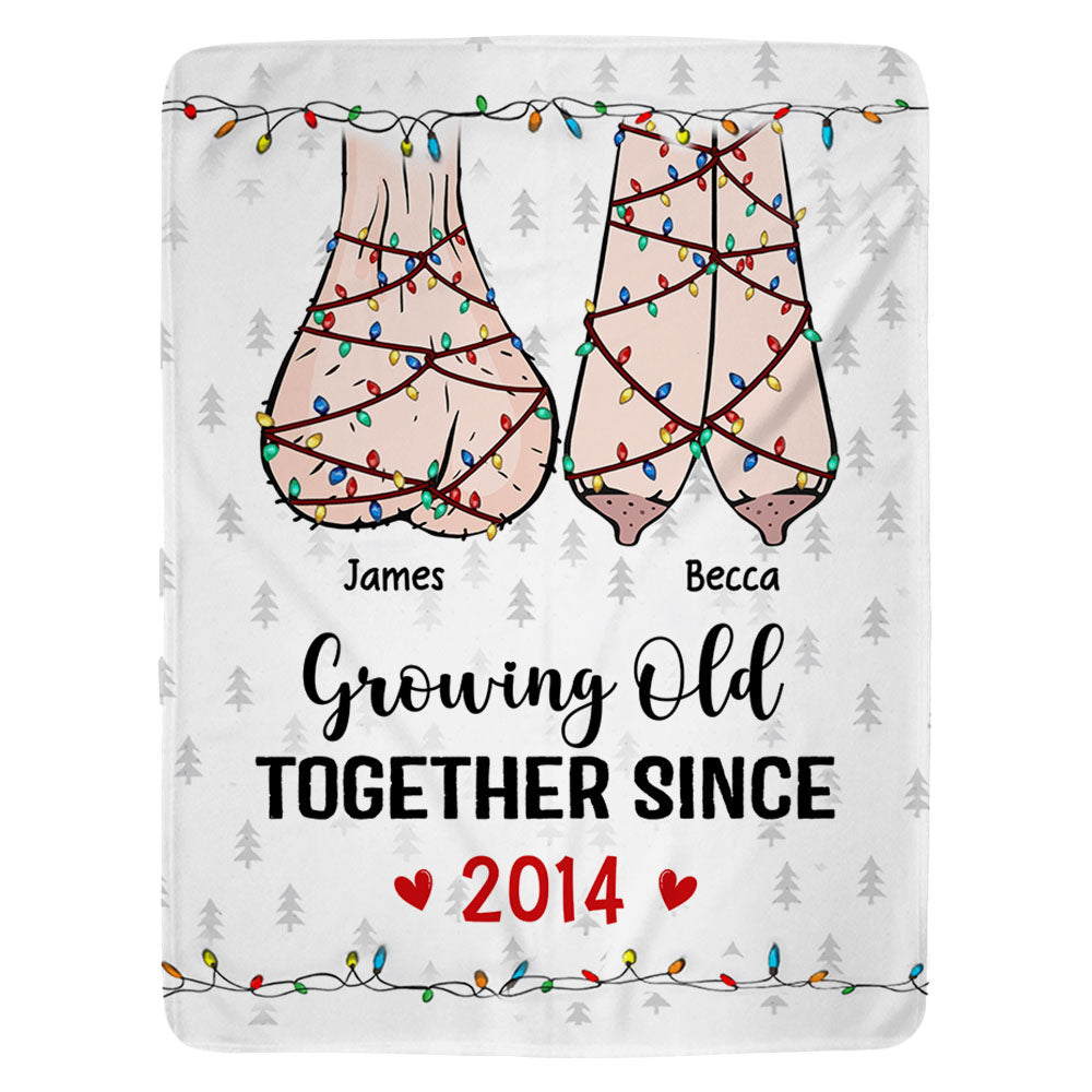 Growing Old Together - Couple Personalized Custom 3D Inflated Effect Printed Blanket - Christmas Gift For Husband Wife, Anniversary Tu20