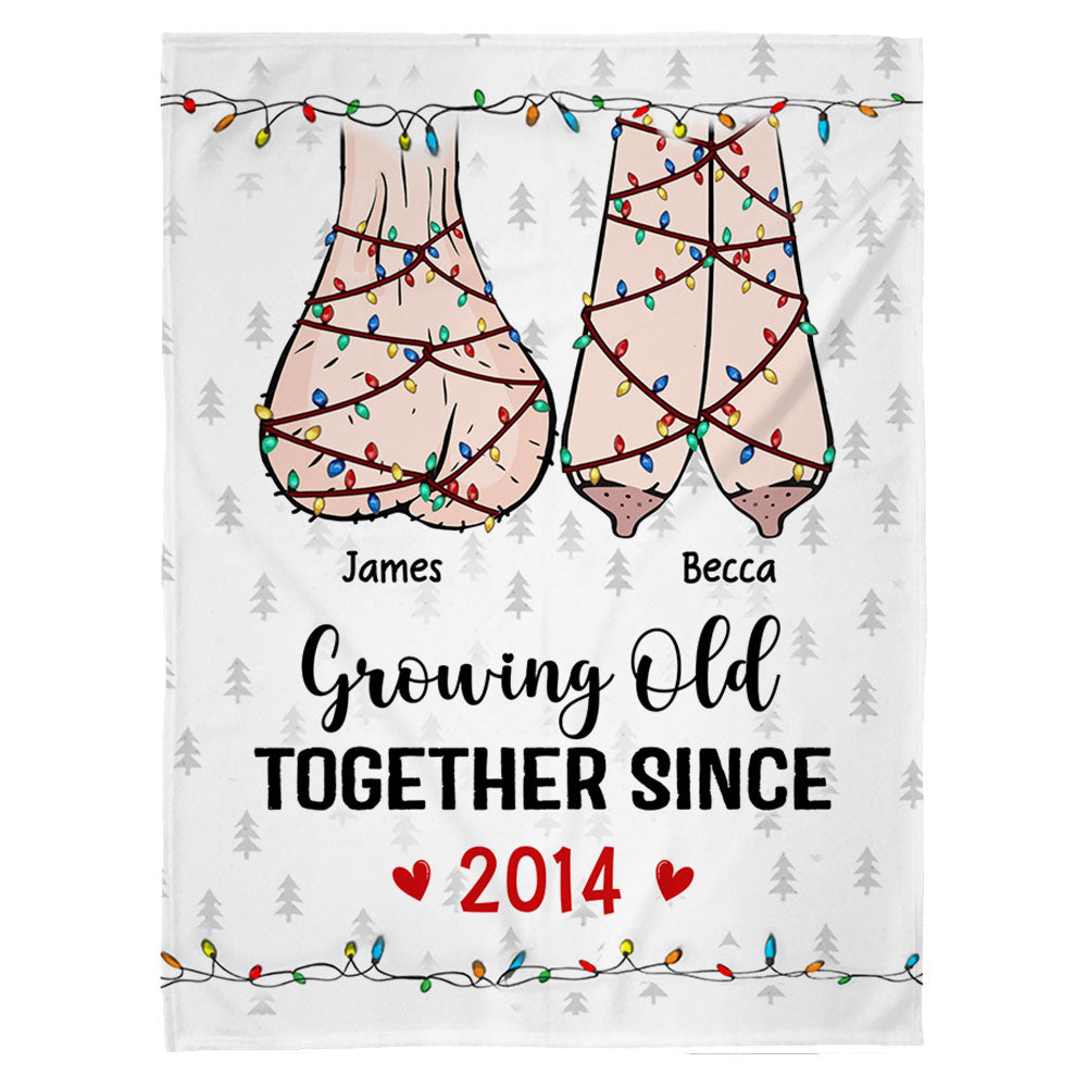 Growing Old Together - Couple Personalized Custom 3D Inflated Effect Printed Blanket - Christmas Gift For Husband Wife, Anniversary Tu20