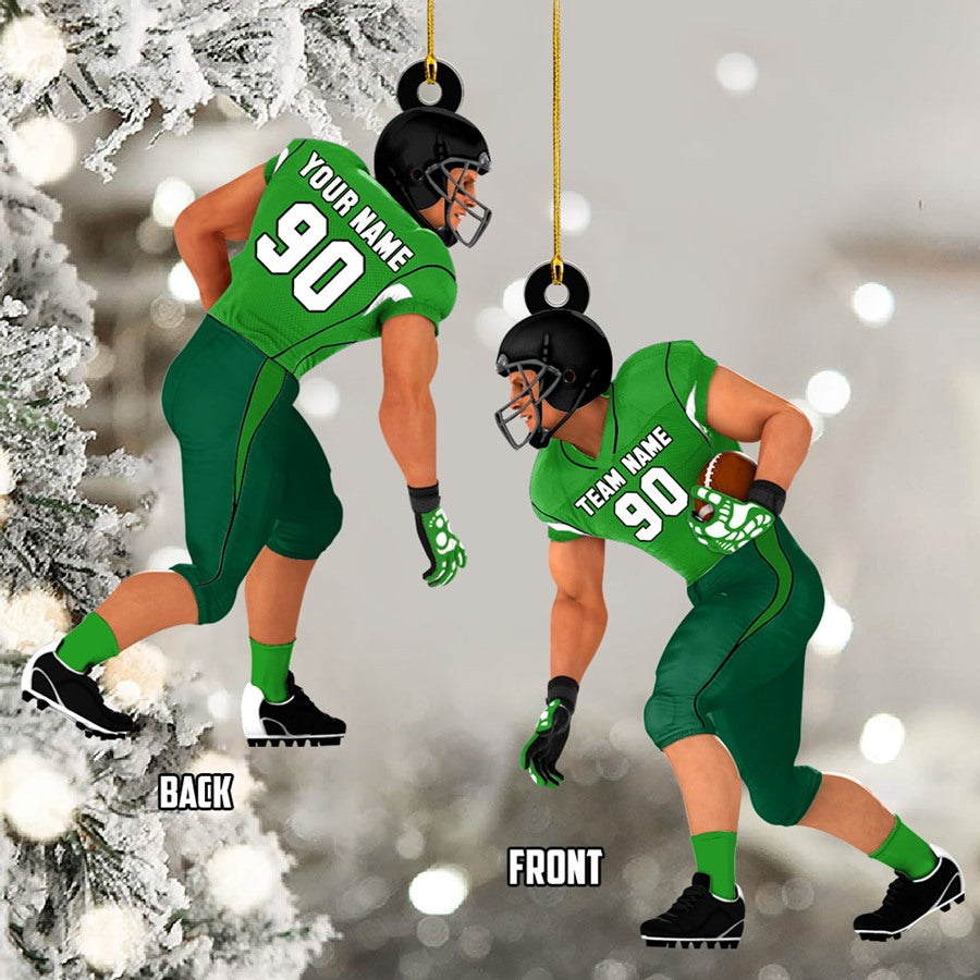 American Football Player Acrylic Christmas Ornament Custom Name Number Football Team Gift H2511 Trna