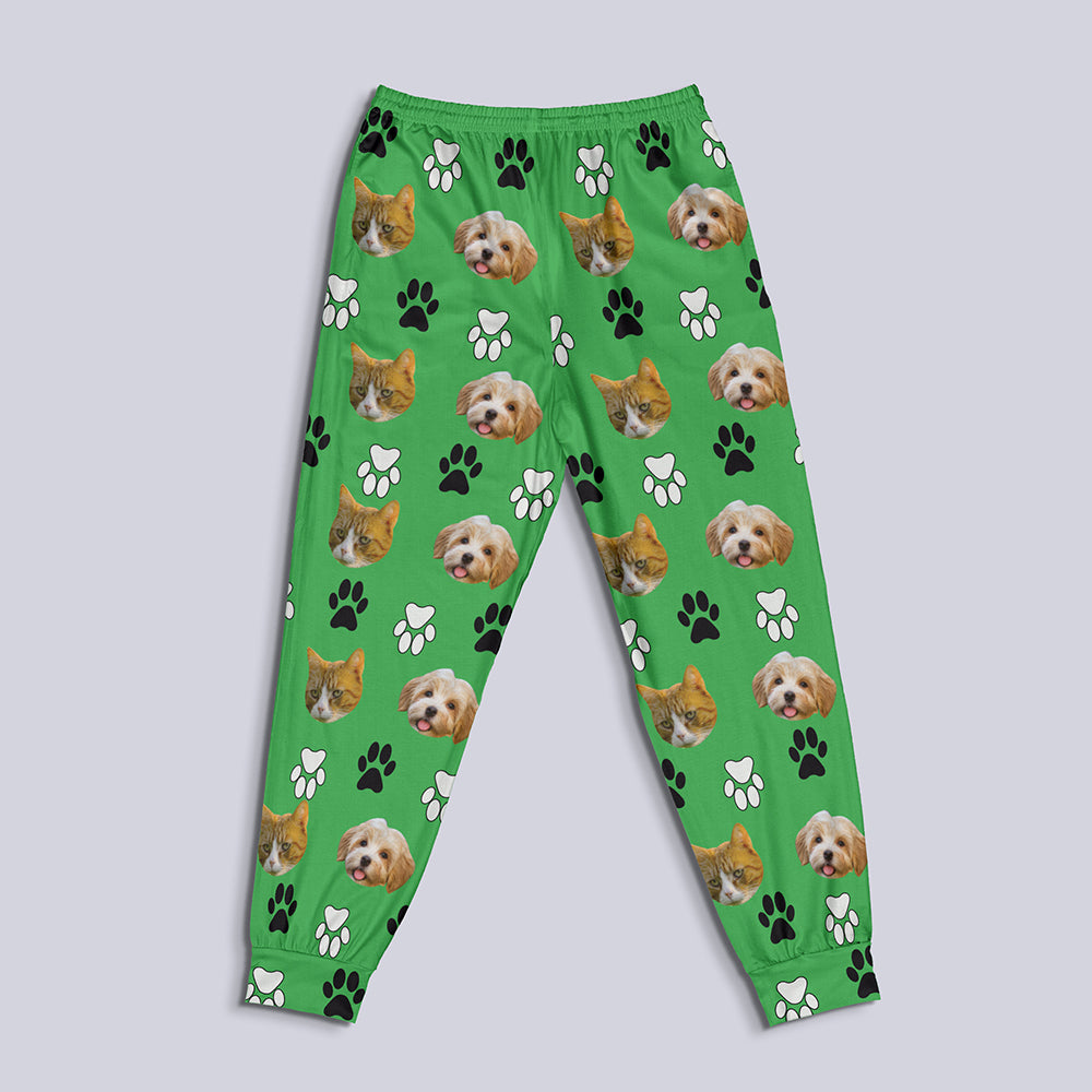 Custom Pajama Pants, Personalized Pet Face Pajamas Pants, Custom Dog Pajamas Pants, Pet Photo Pajama Tu20