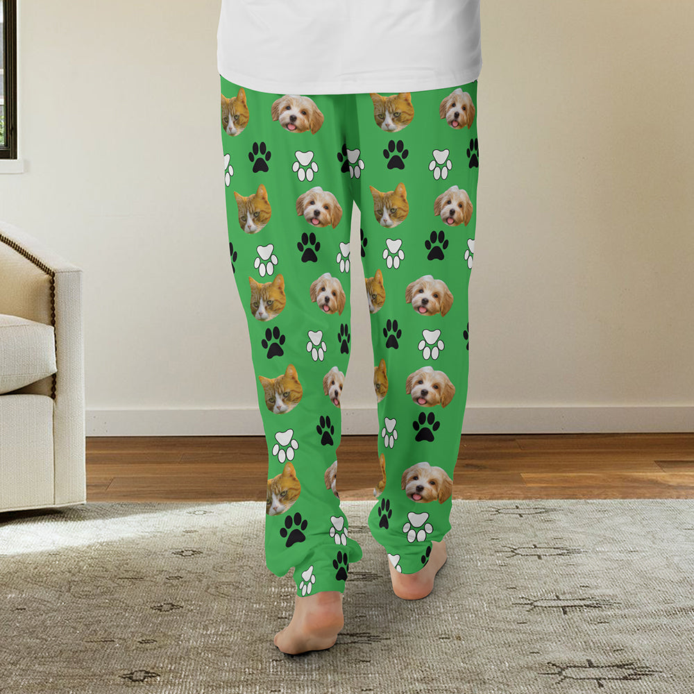 Custom Pajama Pants, Personalized Pet Face Pajamas Pants, Custom Dog Pajamas Pants, Pet Photo Pajama Tu20