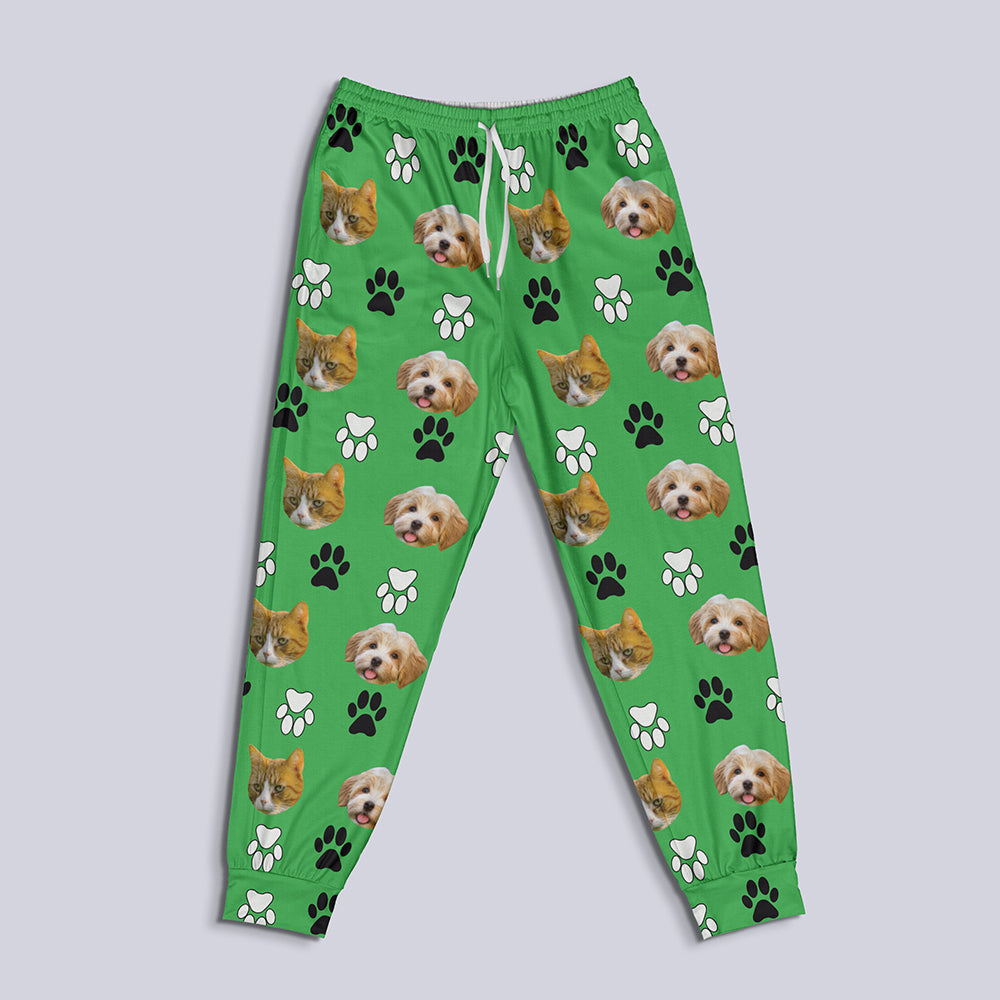 Custom Pajama Pants, Personalized Pet Face Pajamas Pants, Custom Dog Pajamas Pants, Pet Photo Pajama Tu20