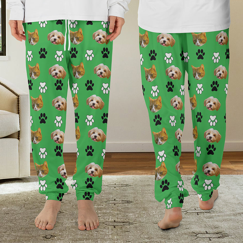 Custom Pajama Pants, Personalized Pet Face Pajamas Pants, Custom Dog Pajamas Pants, Pet Photo Pajama Tu20