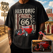 Historic U.S.A. Route 66 - Custom Photo Car Shirt - Gift For Car Lovers A2110 Pt99