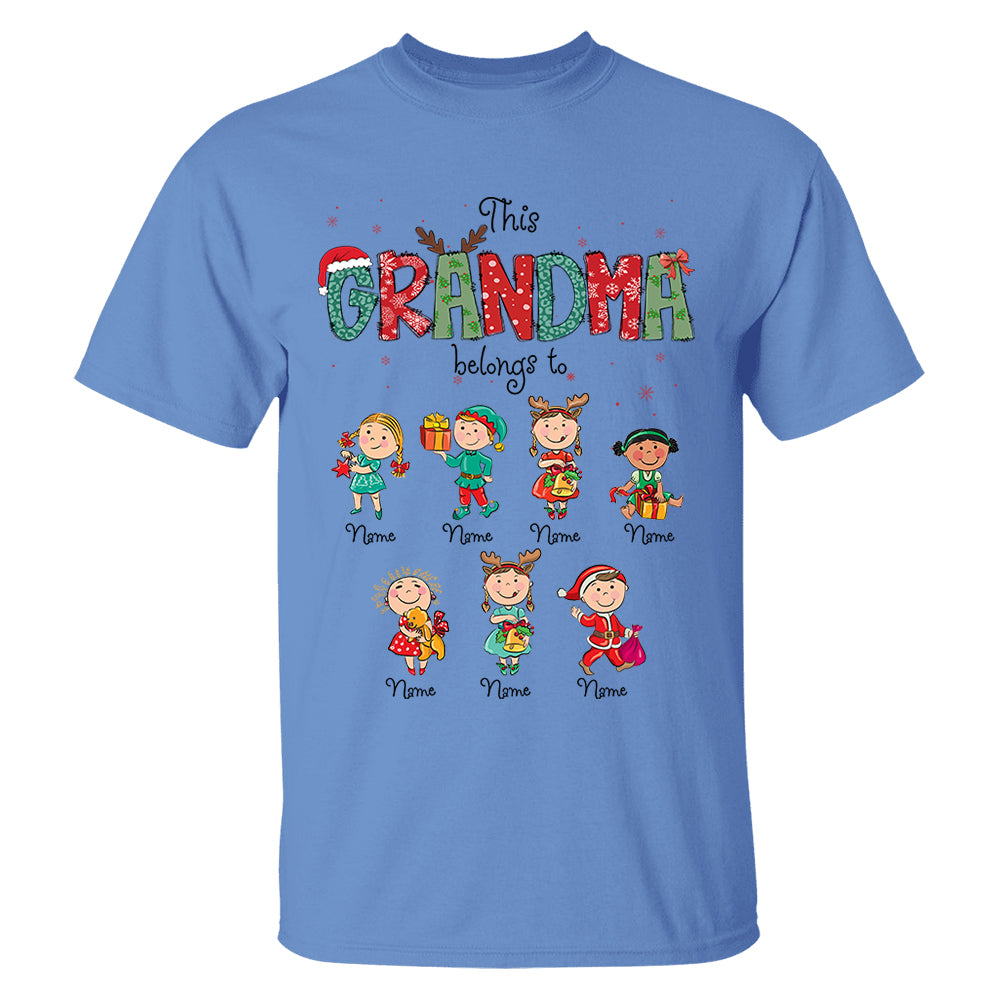 This Grandma Belongs To Christmas Shirt, Family Christmas Shirt, Custom Shirt For Nana Mama Family