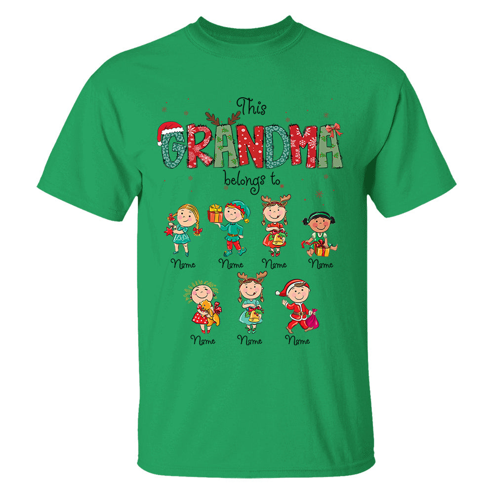 This Grandma Belongs To Christmas Shirt, Family Christmas Shirt, Custom Shirt For Nana Mama Family