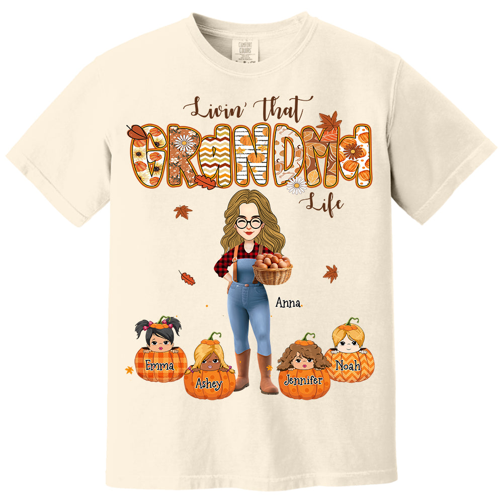 Living That Grandma Life - Personalized Autumn Shirt Family Gifts For Grandma NA04 Li29