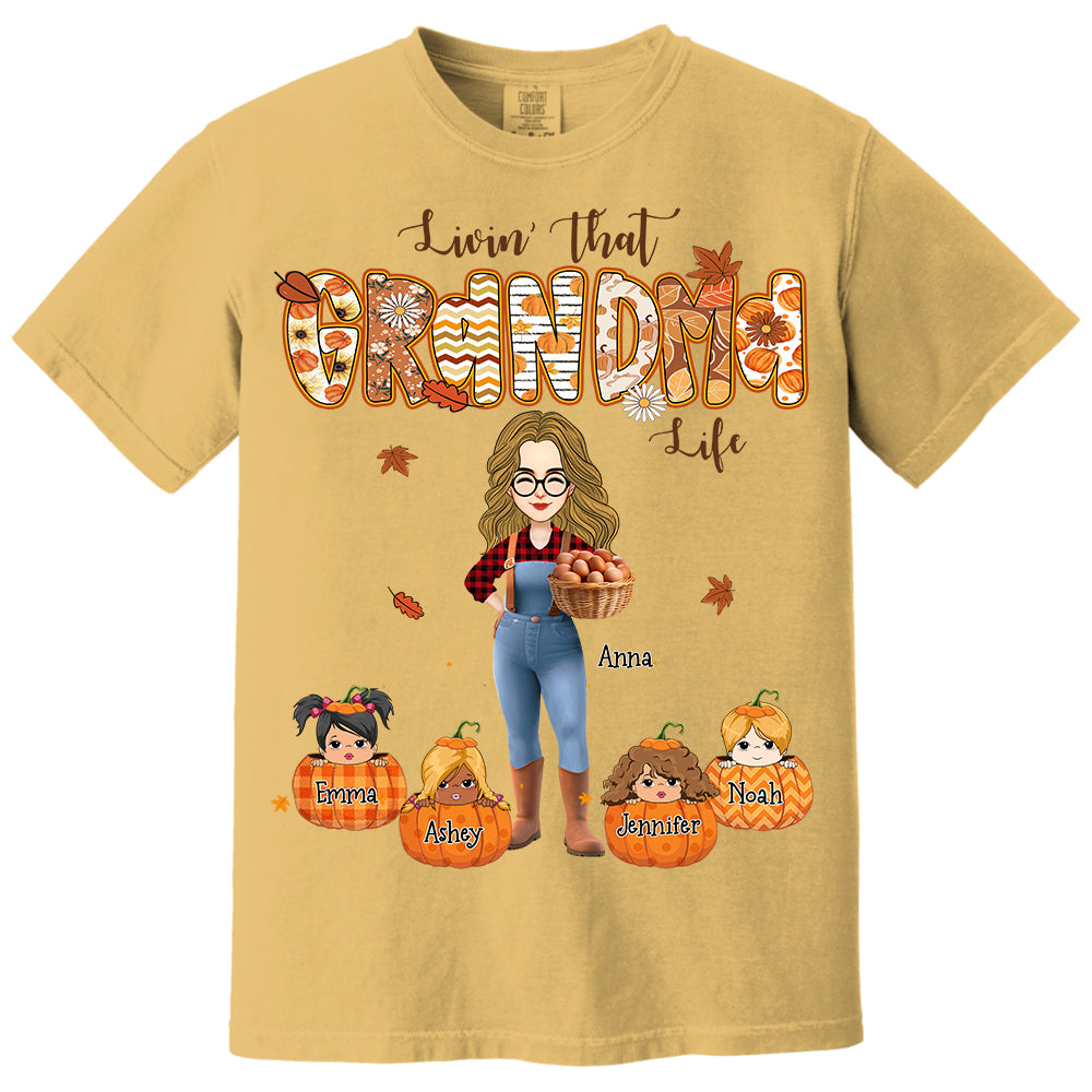 Living That Grandma Life - Personalized Autumn Shirt Family Gifts For Grandma NA04 Li29